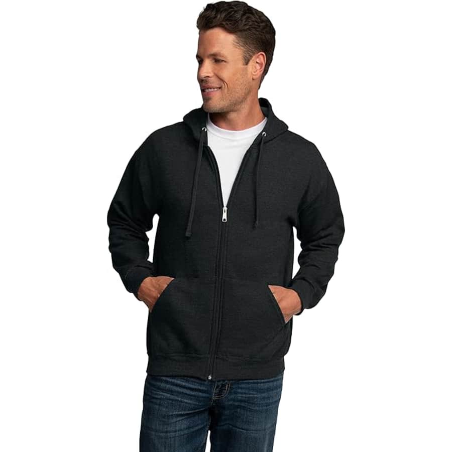 Fruit of the Loom Men's EverSoft Fleece Full Zip Hoodie: $10 Fruit of the Loom Men's EverSoft Fleece Full Zip Hoodie: $10