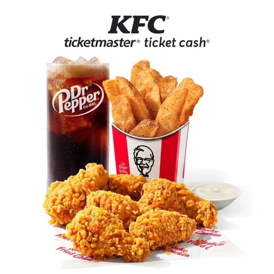 $10 Ticketmaster Cash: Free w/ Wings & Wedges Combo at KFC