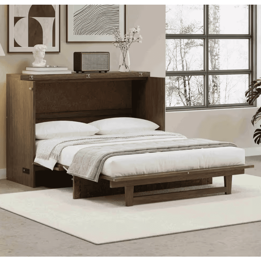 Polibi Full Murphy Bed with Charging Station: $522