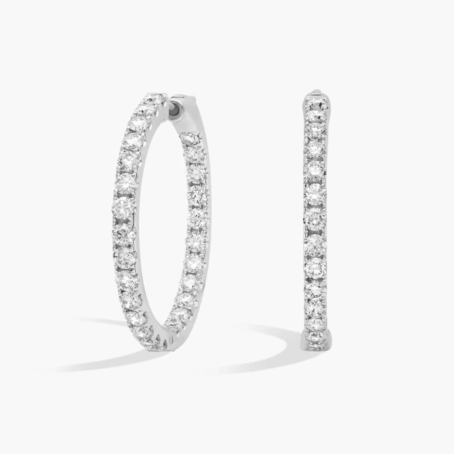 AGI-Certified Inside Out 3-tcw Lab Grown Diamond 1" Hoop Earrings: $469