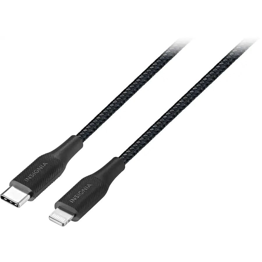 Insignia 6-Foot Lightning to USB-C Charge-and-Sync Cable: $6 Insignia 6-Foot Lightning to USB-C Charge-and-Sync Cable: $6