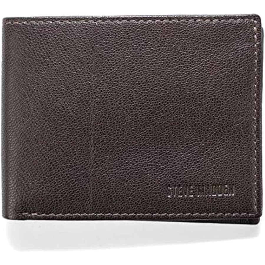 Steve Madden Men's Slim Leather Wallet: $5.50 Steve Madden Men's Slim Leather Wallet: $5.50