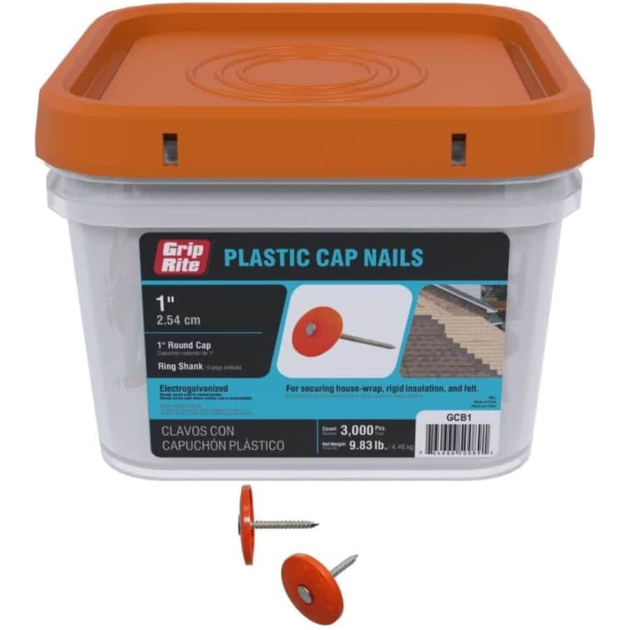 Grip Rite 1" Plastic Cap Nails 3,000-Pack: $39