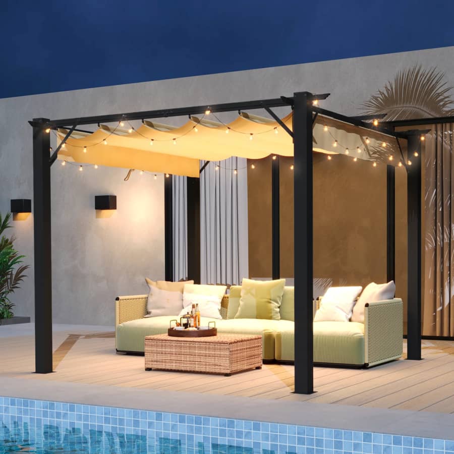Aoxun 10x12-Foot Retractable Pergola: $260 Aoxun 10x12-Foot Retractable Pergola: $260