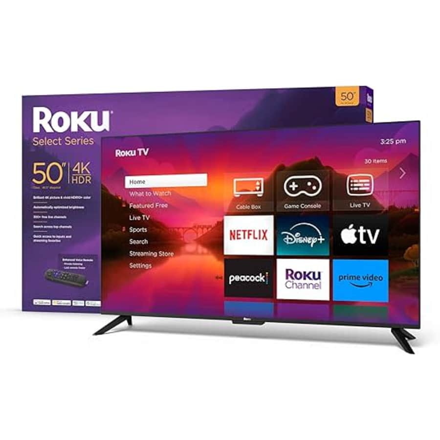 Roku 50" 4K HDR Smart TV: $200 Roku 50" 4K HDR Smart TV: $200