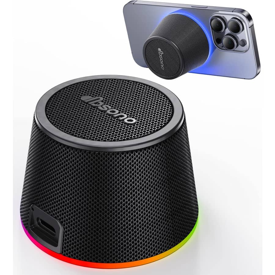 Portable Bluetooth Speaker w/ Color Light Phone Stand: $15