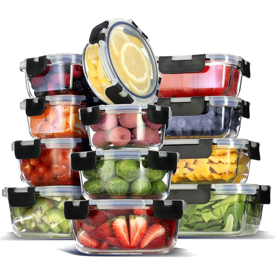 Eatex 12-Pack Glass Food Storage Containers w/ Lids: $25.11