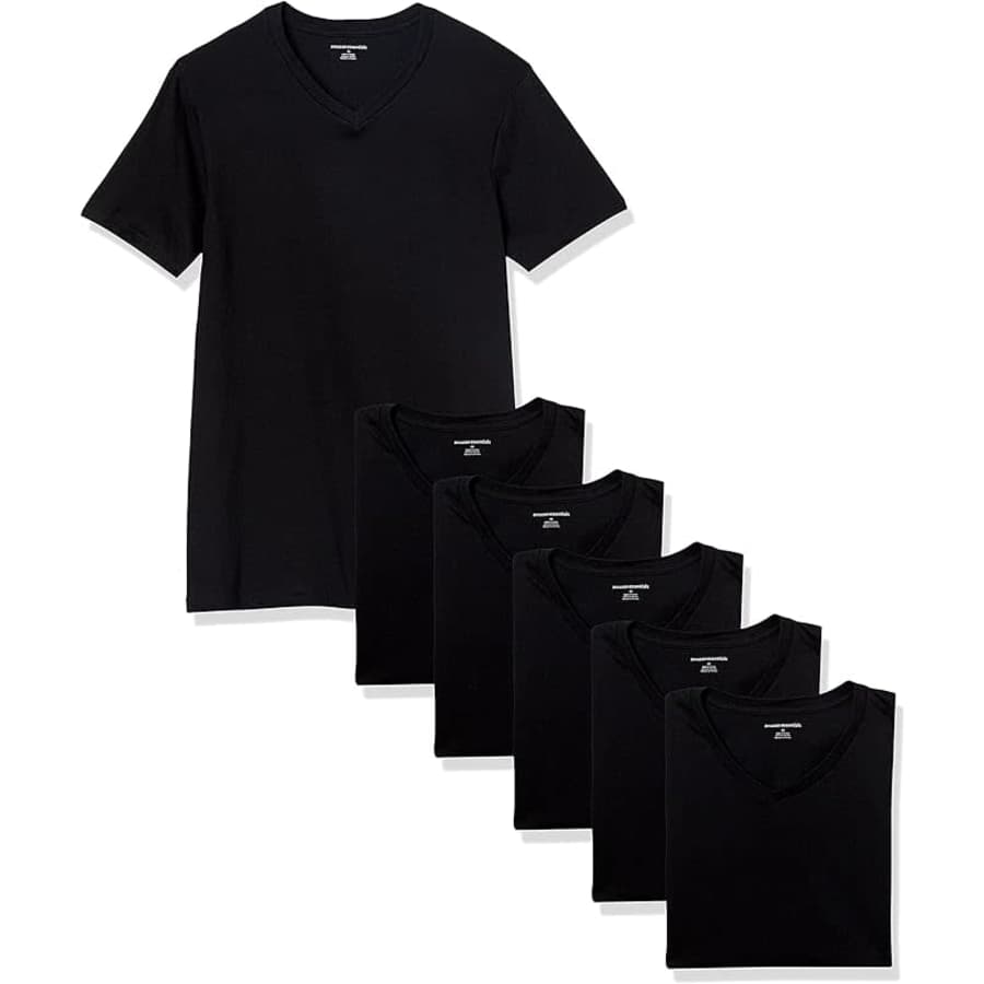 Amazon Essentials Men's Cotton V-Neck Neck T-Shirt 6-Pack: $14 w/ Prime Amazon Essentials Men's Cotton V-Neck Neck T-Shirt 6-Pack: $14 w/ Prime