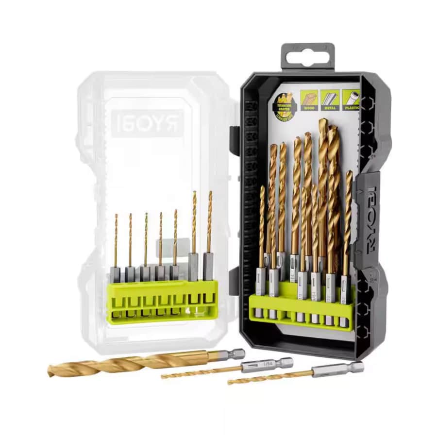 Ryobi 22-Piece Titanium Drill Bit Set: $15 Ryobi 22-Piece Titanium Drill Bit Set: $15