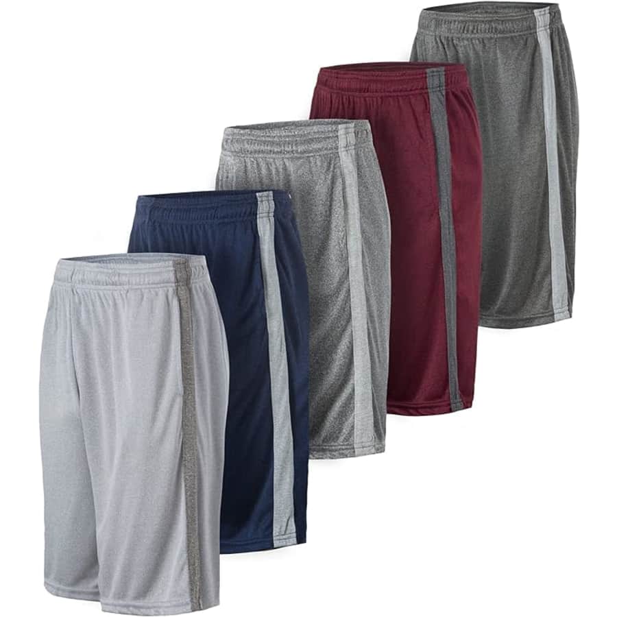 Essential Elements Men's Dry-Fit Active Shorts 5-Pack: $37