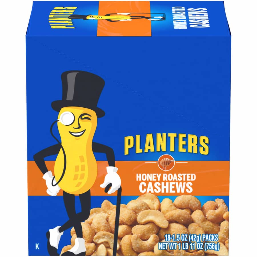 Planters Honey Roasted Cashews 1.5-oz 18-Pack: $15 w/ Prime + Sub & Save