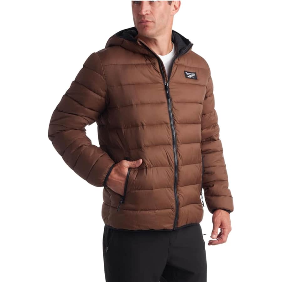 Reebok Men's Lightweight Hooded Quilted Puffer Jacket (L): $30 Reebok Men's Lightweight Hooded Quilted Puffer Jacket (L): $30