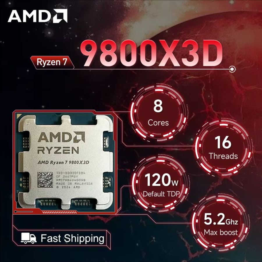 AMD R7 9800X3D Ryzen 7 9800X3D New Processor: $393