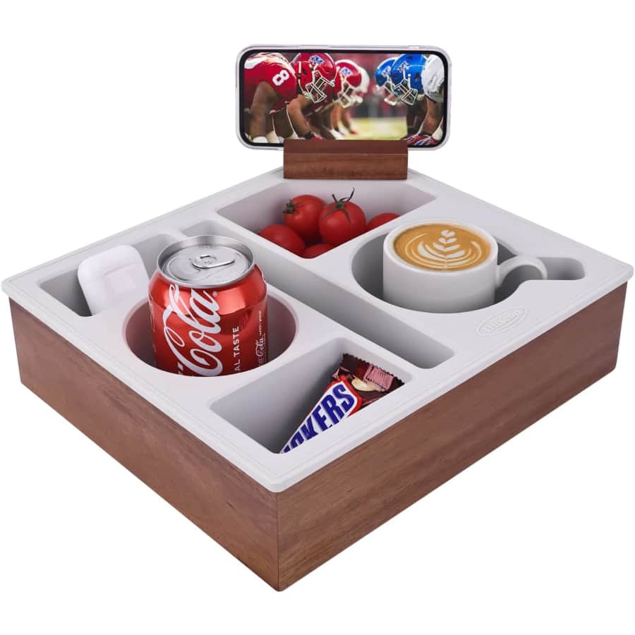 Acacia Wood Couch Cup Holder Tray: $16 Acacia Wood Couch Cup Holder Tray: $16