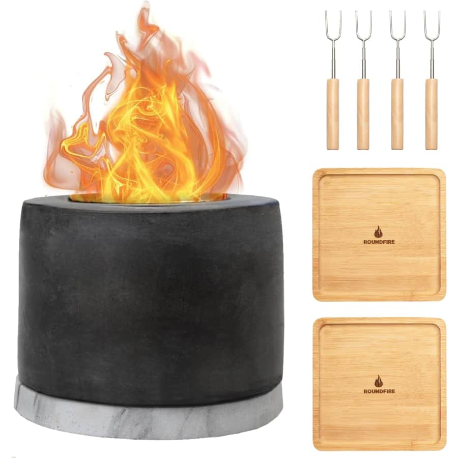 Roundfire Concrete Tabletop Fire Pit: $26