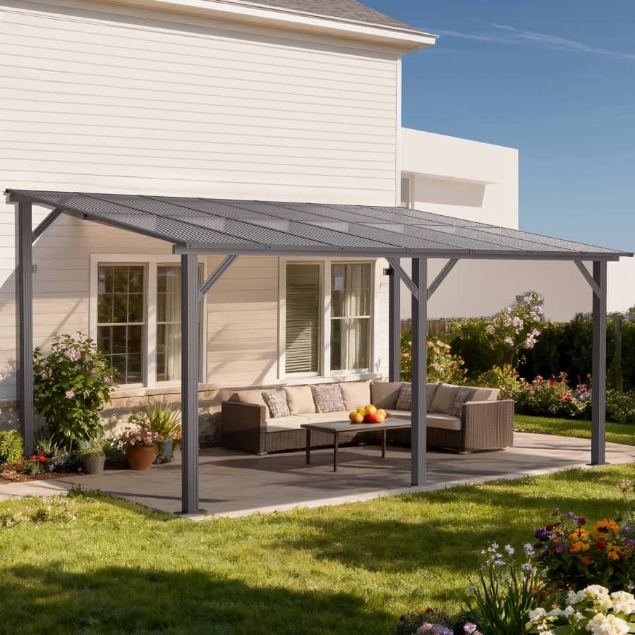 10x14-Foot Aluminum Hardtop Patio Pergola: $359.99 10x14-Foot Aluminum Hardtop Patio Pergola: $359.99