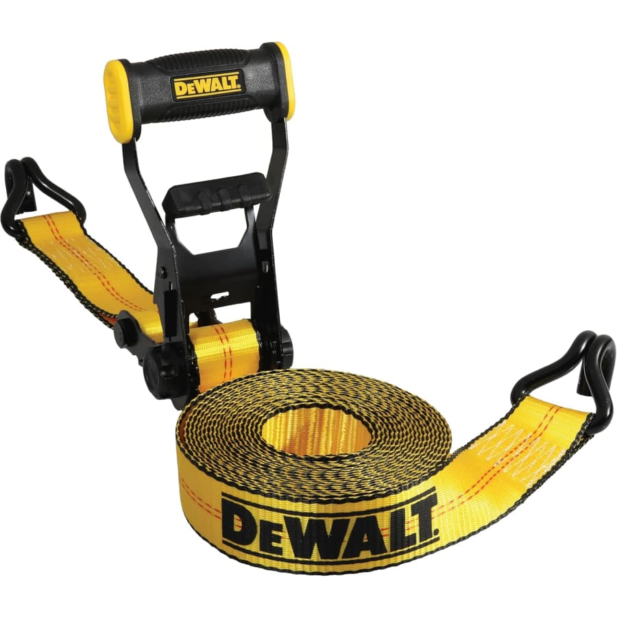 DeWalt 27-ft Ratchet Tie Down Strap w/ Double J-Hook: $19.98 DeWalt 27-ft Ratchet Tie Down Strap w/ Double J-Hook: $19.98