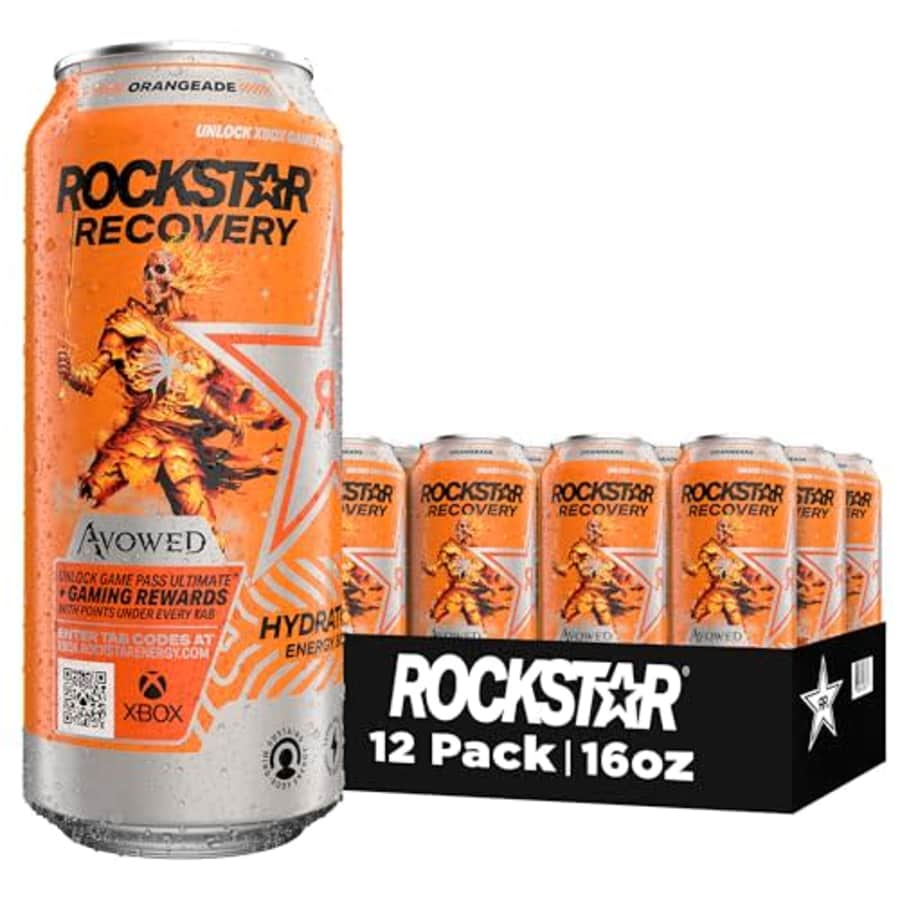 Rockstar Recovery Orange Energy Drink 16 Fl Oz, 12 Pack: $17 via Sub & Save