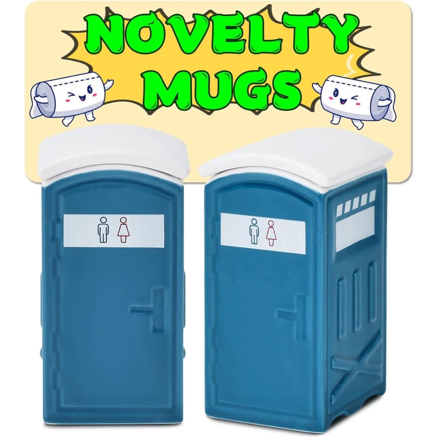 Ceramic Toilet Shot Glass 2-Piece Set: $3