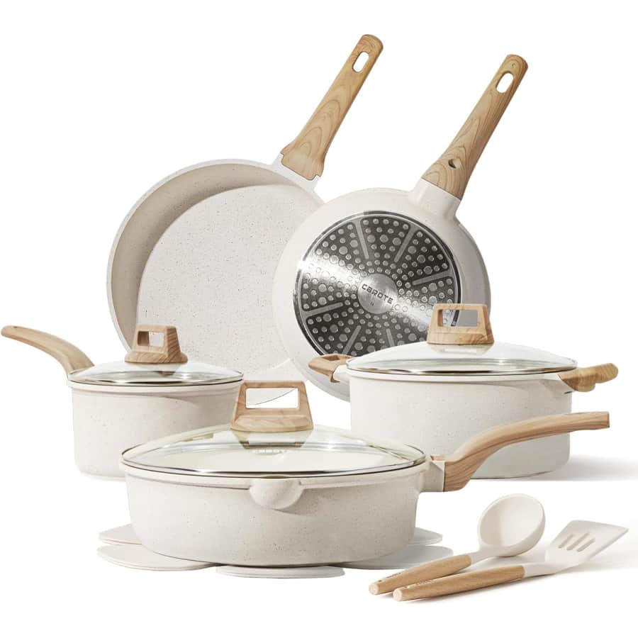 Carote 14-Piece Non-Stick Pots and Pans Set: $66