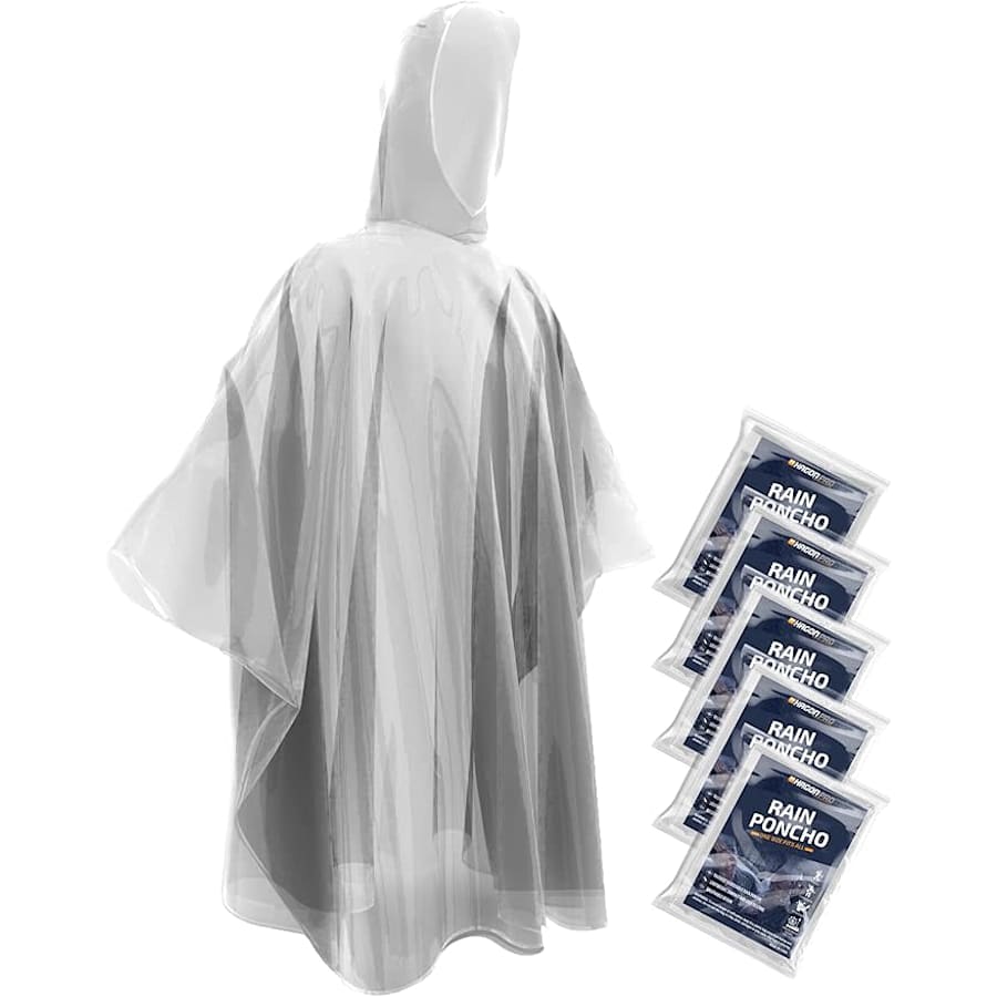 Hagon Pro Disposable Rain Poncho 5-Pack: $11