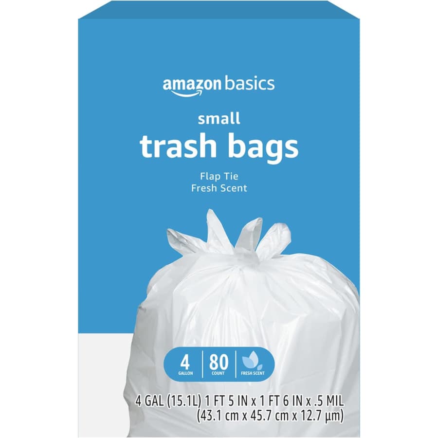 Amazon Basics 4-Gallon Trash Bag 80-Pack: $5.49 via Sub & Save