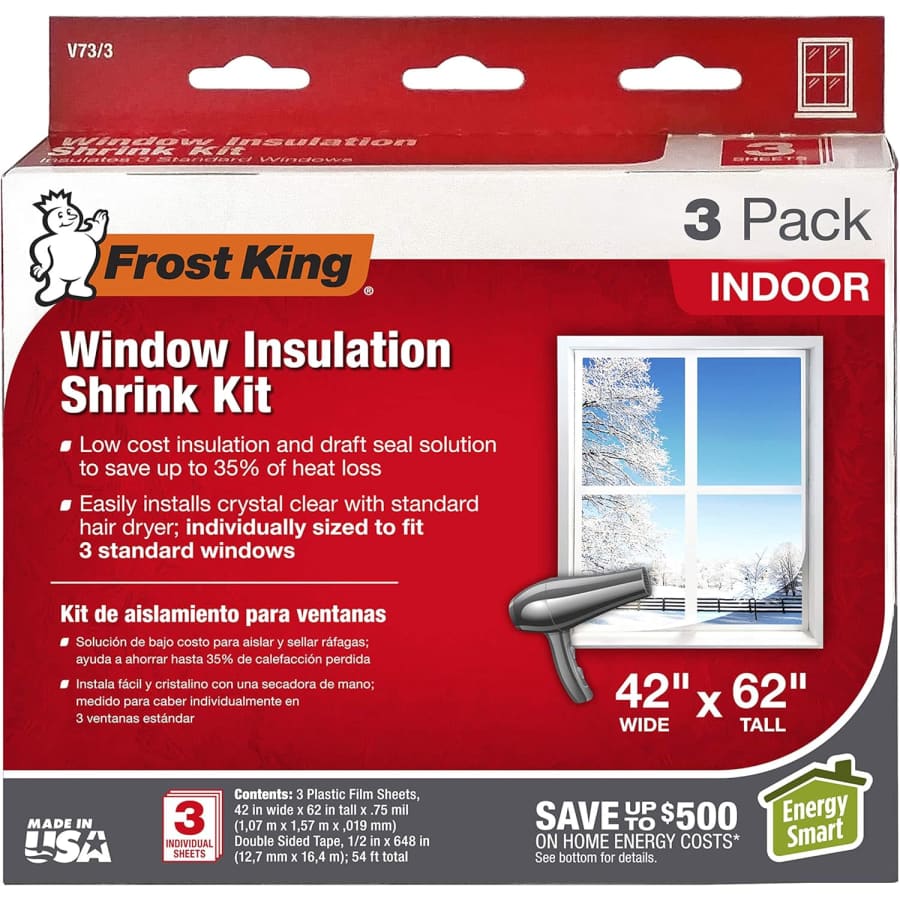Frost King V73/3H 42" x 62" Indoor Shrink Window Kit 3-Pack: $5.23 Frost King V73/3H 42" x 62" Indoor Shrink Window Kit 3-Pack: $5.23