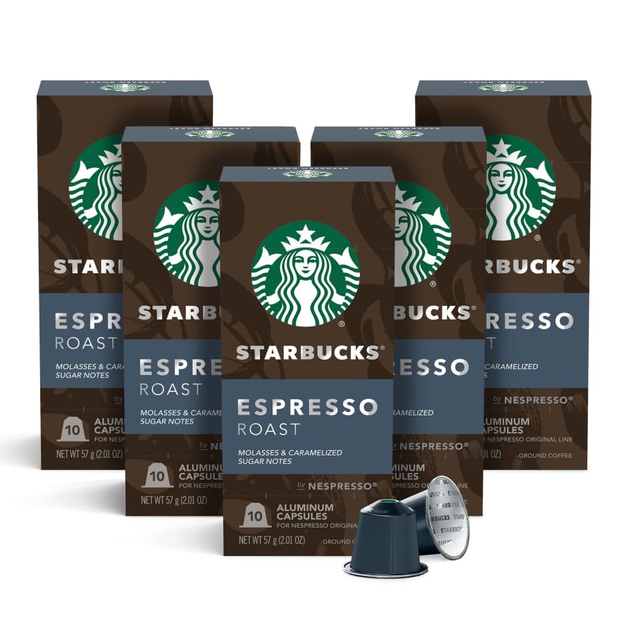 Starbucks by Nespresso Dark Roast Espresso Capsules 50-Pack: $20 Starbucks by Nespresso Dark Roast Espresso Capsules 50-Pack: $20