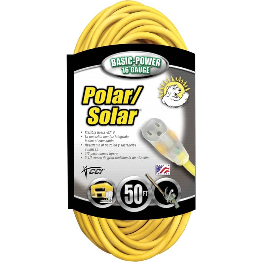 Southwire 16/3 Insulated Outdoor Extension Cord with Lighted End: $17