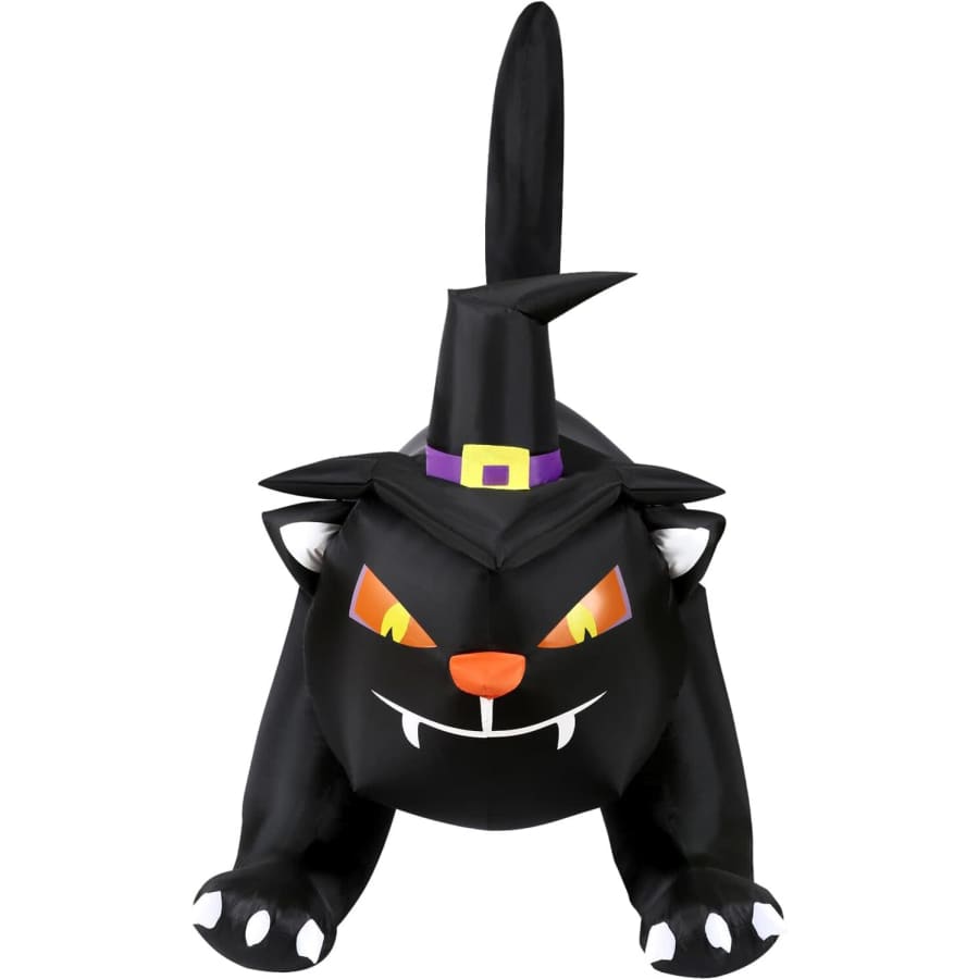 Haunted Hill Farm 6ft Black Cat Blow Up with Lights: $40 Haunted Hill Farm 6ft Black Cat Blow Up with Lights: $40