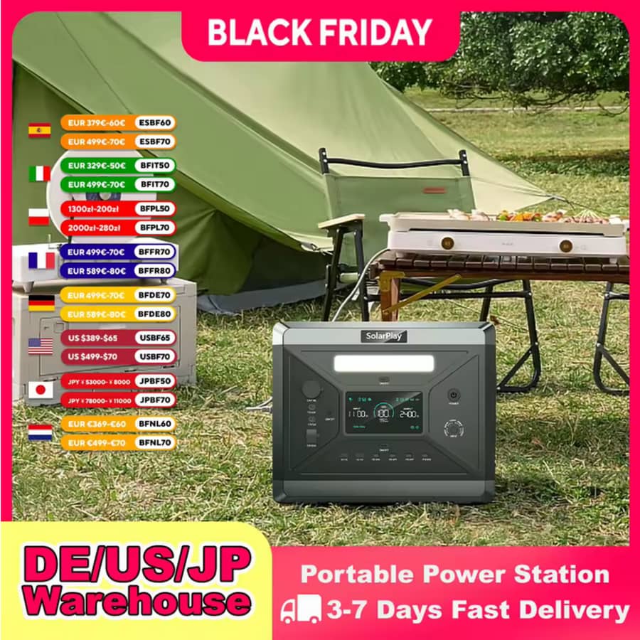 Solarplay 2,160Wh Portable Power Station: $332