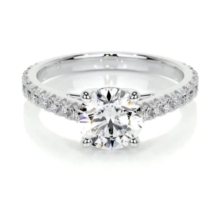 1-tcw. Round Brilliant Lab Grown Diamond Engagement Ring: $600