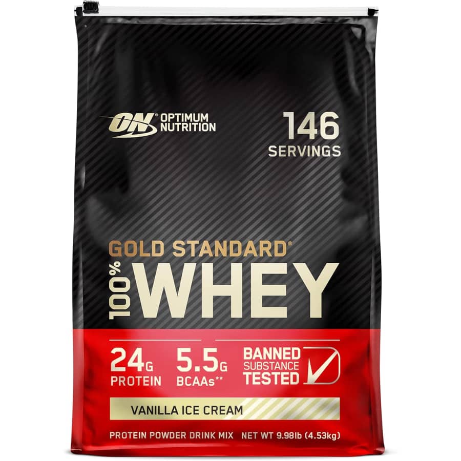 Optimum Nutrition Gold Standard 100% Whey Protein Powder 10-lb. Bag: $94 via Sub & Save