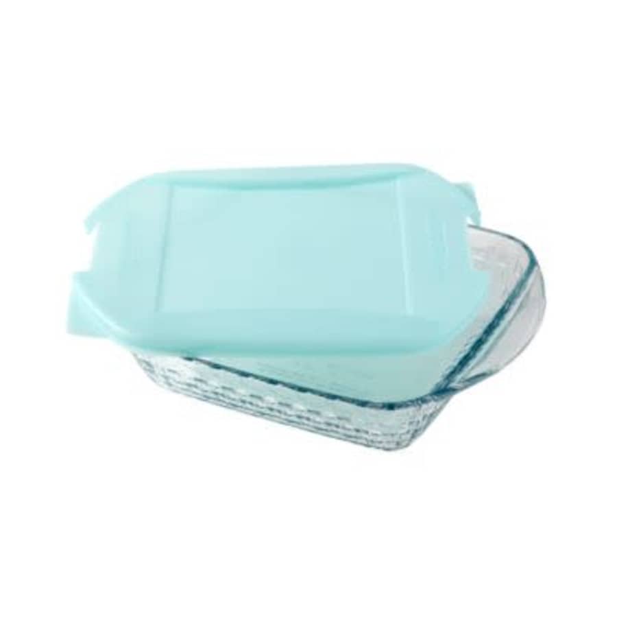 Anchor Hocking Glass Square Basketweave Embossed Cake Dish: $9.93