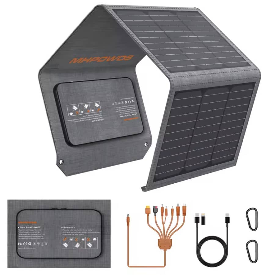 40W Foldable Solar Panel w/ USB Outlets: $41.96 40W Foldable Solar Panel w/ USB Outlets: $41.96