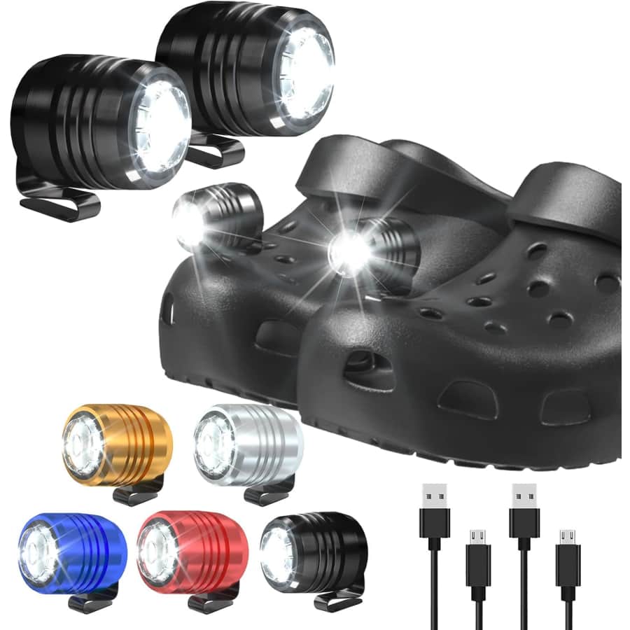 Rechargeable Headlights for Crocs 2-Pack: $8.49