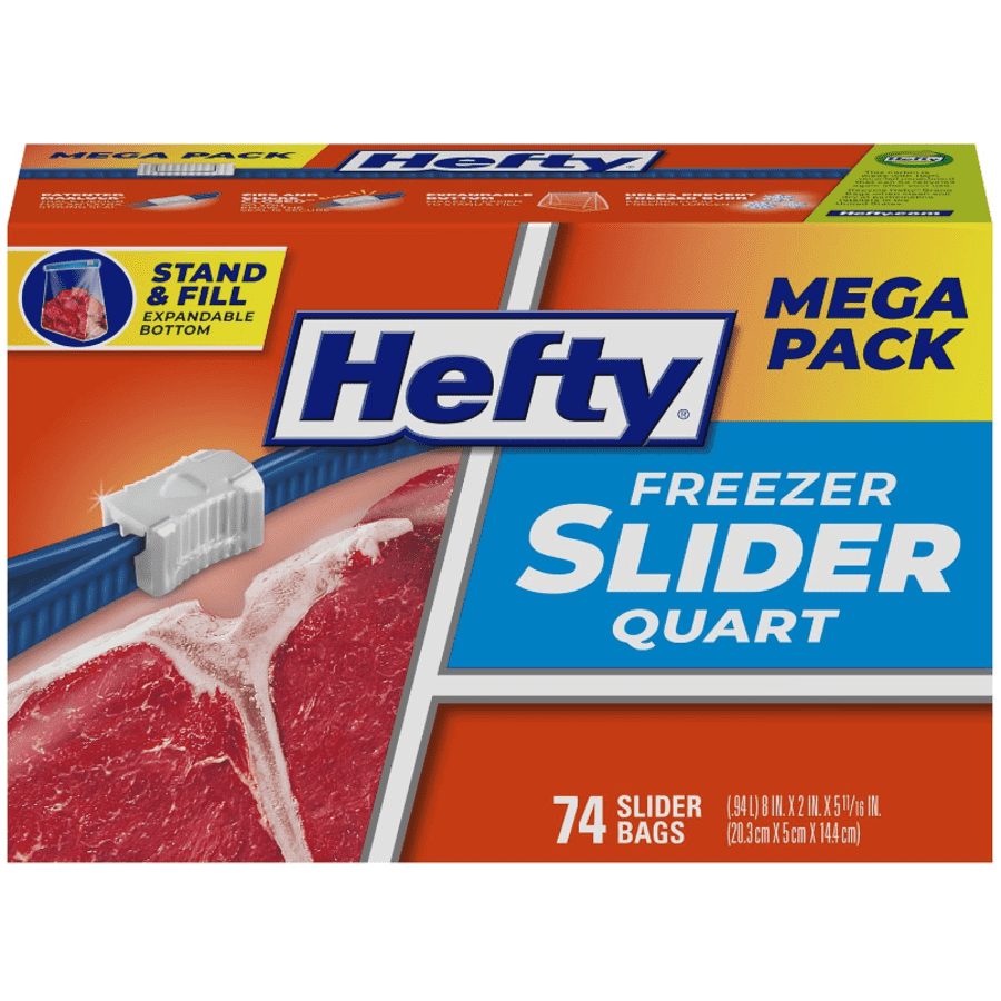 Hefty 74-Count Slider Quart Size Freezer Storage Bags: $7.50 Hefty 74-Count Slider Quart Size Freezer Storage Bags: $7.50