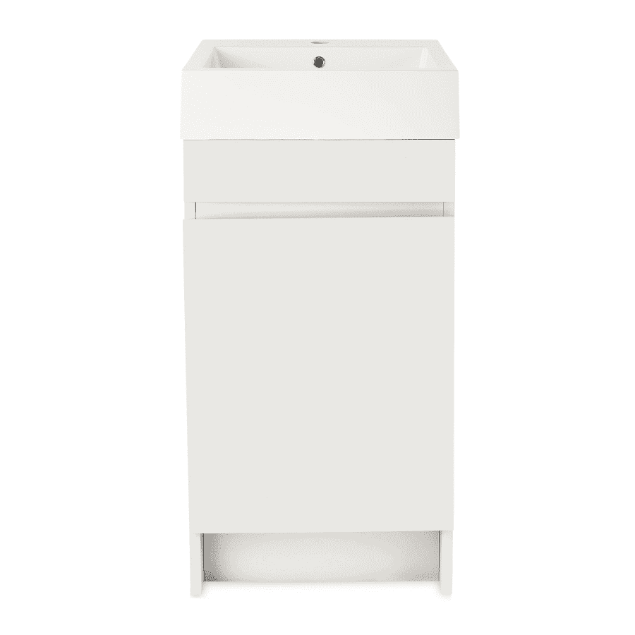 Mainstays 17.75" Bathroom Vanity Cabinet w/ Cultured Marble Sink: $100