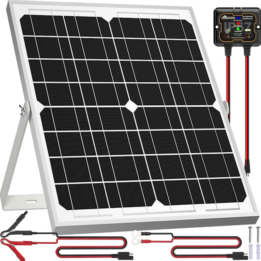 20W 12V Solar Panel Kit: $27.89