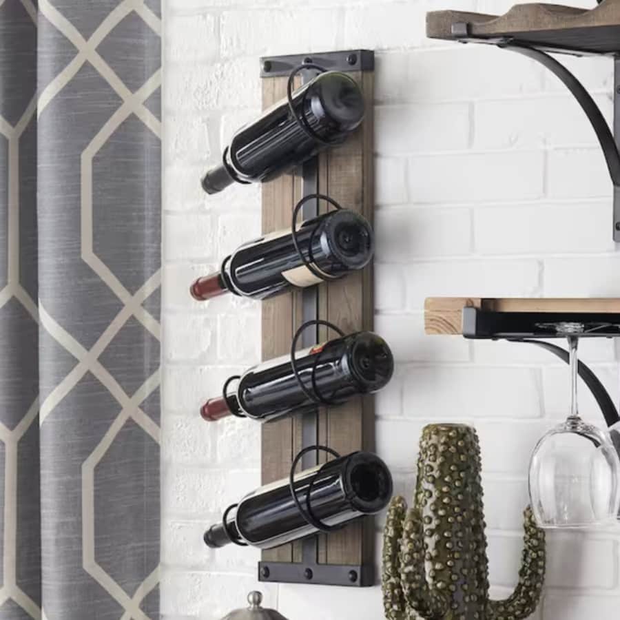 StyleWell 4-Bottle Vertical Wall Mounted Wine Rack: $20