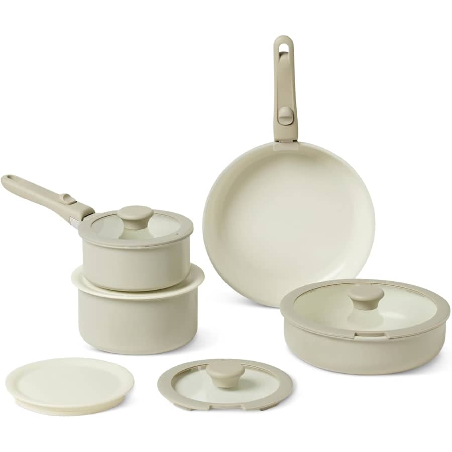 Amazon Basics 11-Piece Ceramic Nonstick Stackable Cookware: $50 Amazon Basics 11-Piece Ceramic Nonstick Stackable Cookware: $50
