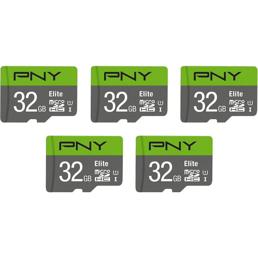 PNY 32GB Elite Class 10 U1 microSDHC Flash Memory Card 5-Pack: $18