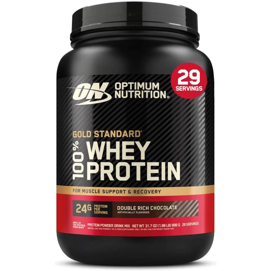 Optimum Nutrition Gold Standard 2-lb. 100% Whey Protein Powder: $30 via Sub. & Save
