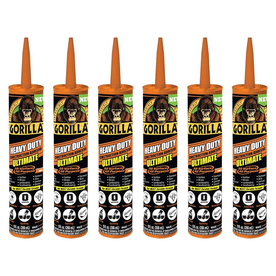 Gorilla Heavy Duty Ultimate Construction 9-oz. Adhesive 6-Pack: $37 Gorilla Heavy Duty Ultimate Construction 9-oz. Adhesive 6-Pack: $37