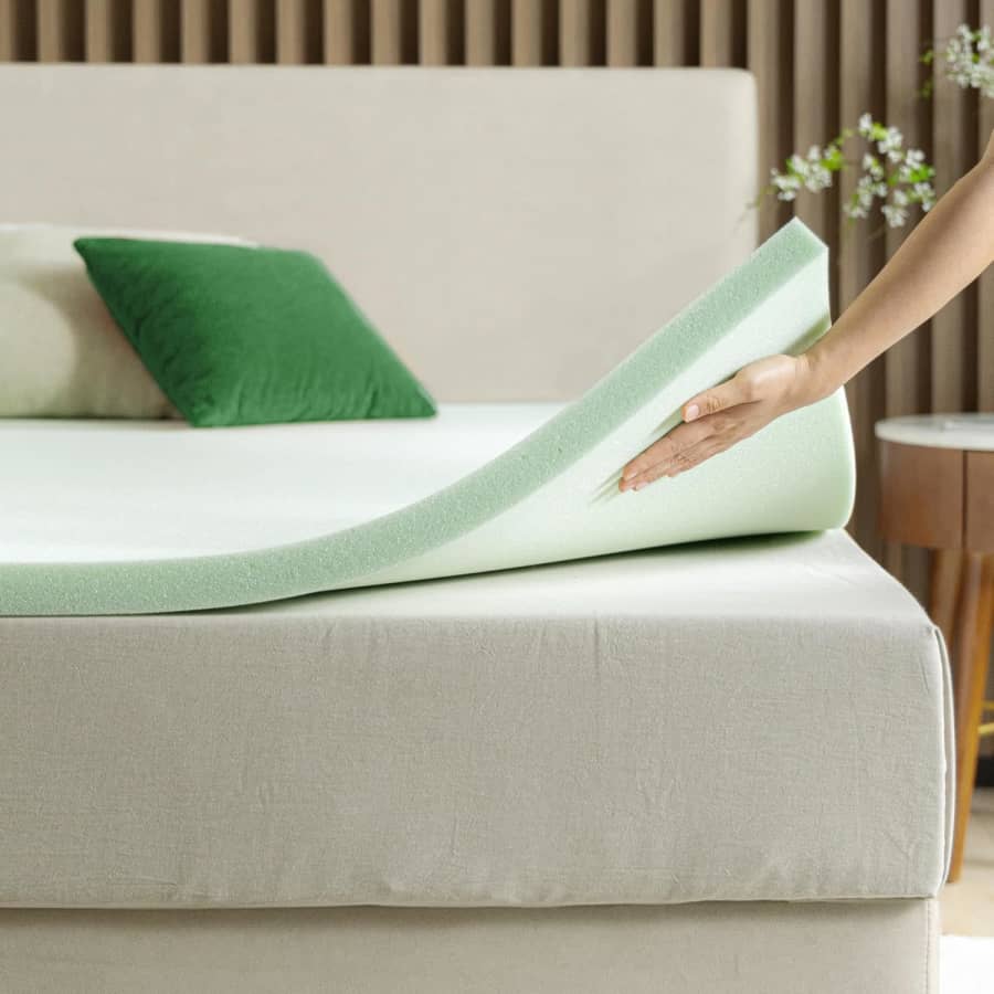 Zinus 1.5" Green Tea Memory Foam Queen Mattress Topper: $37
