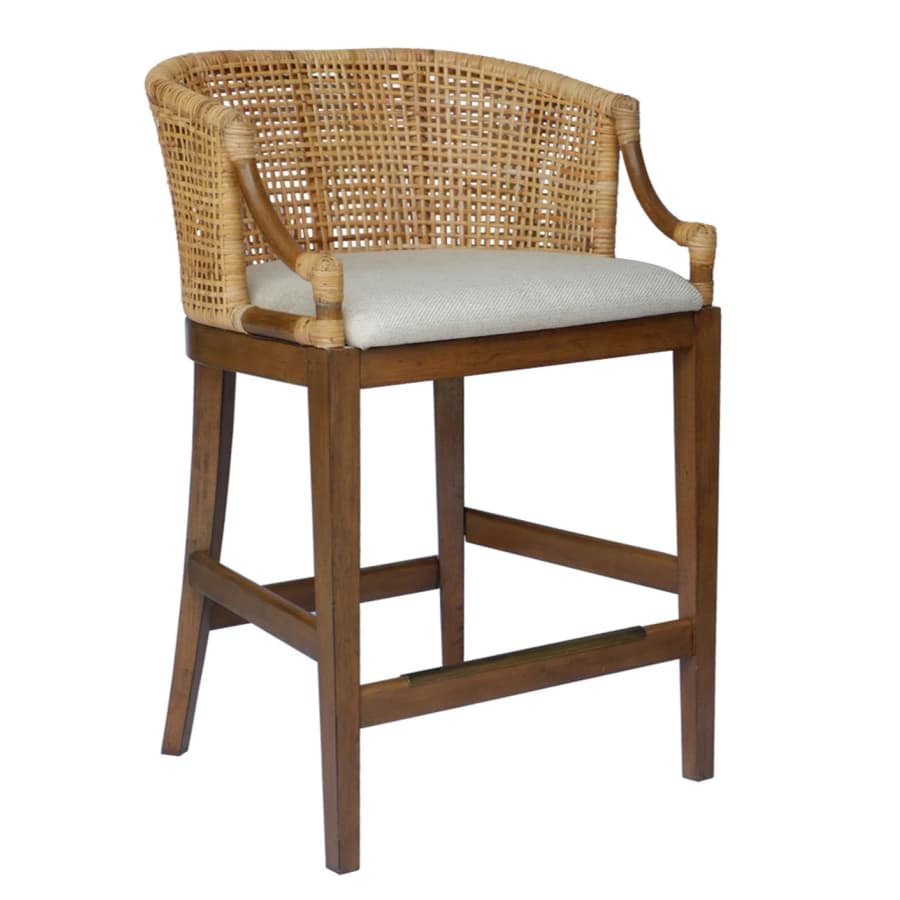 Martha Stewart Playa 25" Handcrafted Rattan & Wood Counter Stool: $284, or 2 for $426