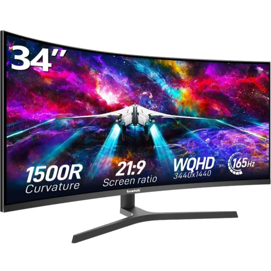 34" Ultrawide 1440p Curved 165Hz FreeSync Monitor: $134