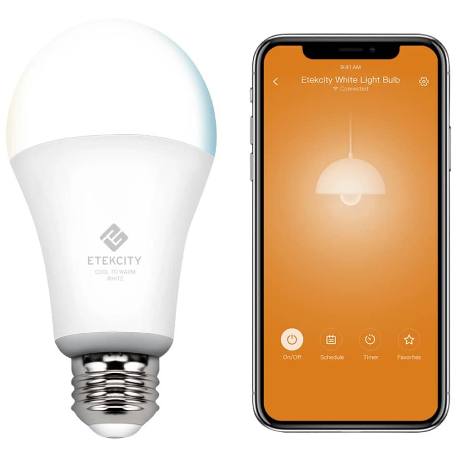 Etekcity Smart LED Dimmable Cool-To-Warm Light Bulb 6-Pack: $30 Etekcity Smart LED Dimmable Cool-To-Warm Light Bulb 6-Pack: $30