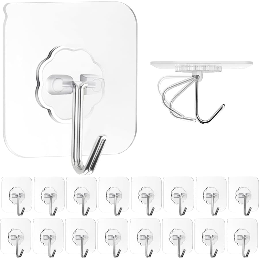 Adhesive 22-lbs. Capacity Wall Hooks 6-Pack: $6.18 Adhesive 22-lbs. Capacity Wall Hooks 6-Pack: $6.18