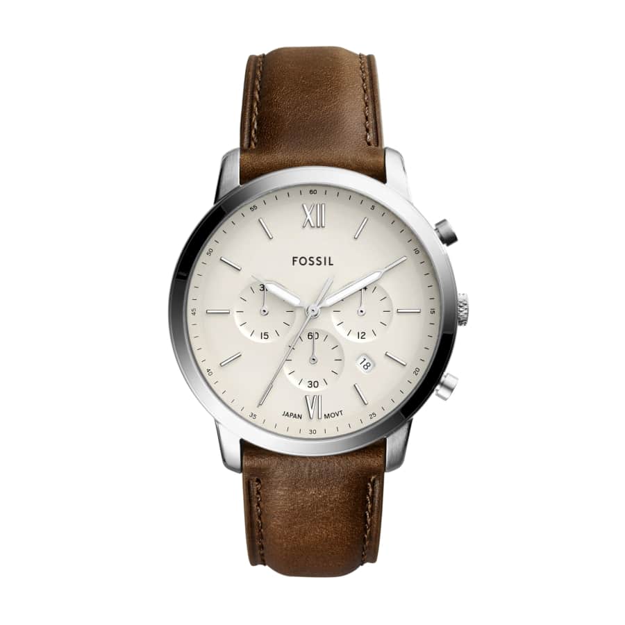 Fossil Men's Neutra Stainless Steel and Leather Chronograph Watch: $93.40